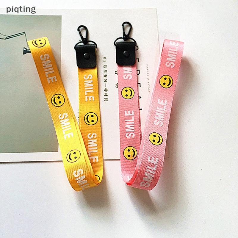 Piqt Dây Ruy Băng Ngắn Có Móc Khóa Hình Mặt Cười Trang Sức Cho Điện Thoại / Ví / Móc Khóa Xe Hơi