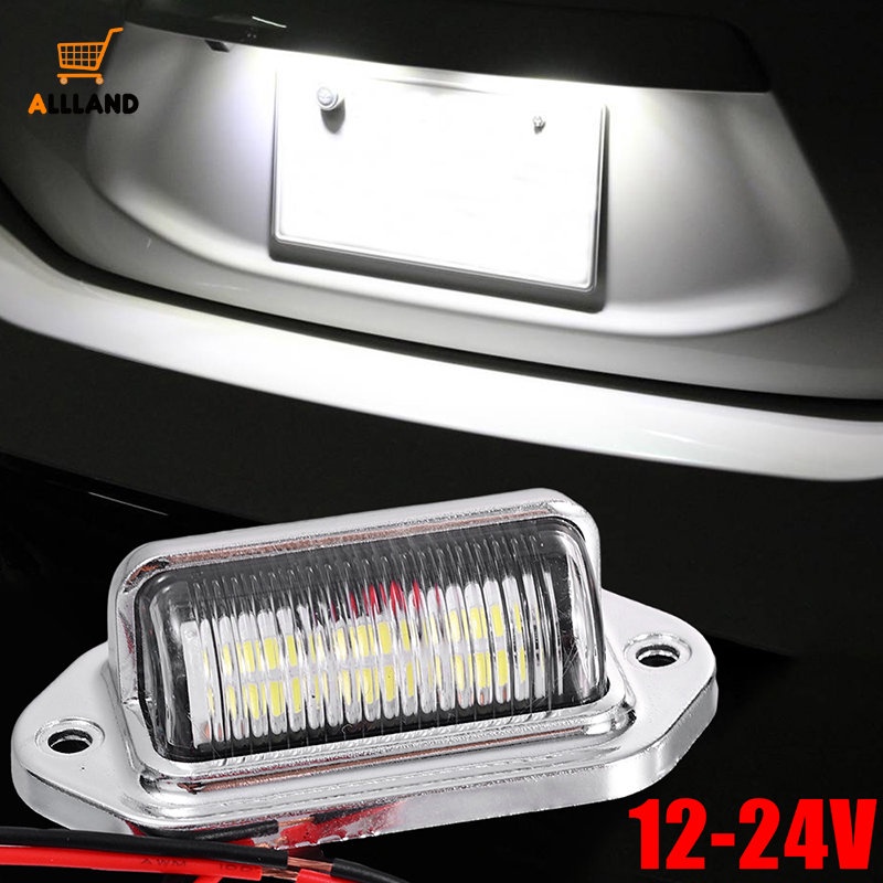 1 Đèn Led 6 Bóng Gắn Biển Số Xe Hơi / Đèn Cảnh Báo Ban Đêm Bằng ABS Chống Thấm Nước