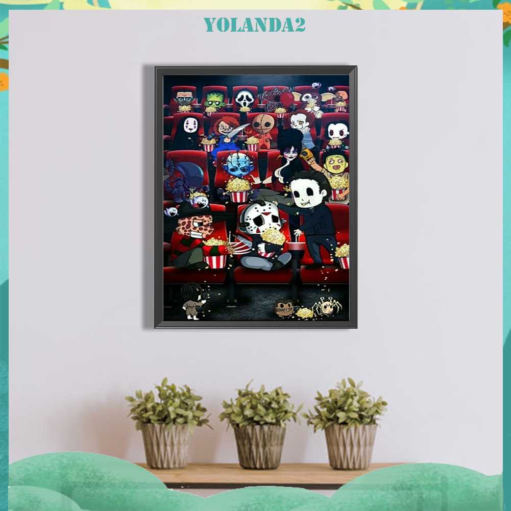 Tranh Đính Đá Kim Cương Toàn Bộ 5D DIY Hình Vẽ Phim Kinh Dị Trang Trí Nhà Cửa