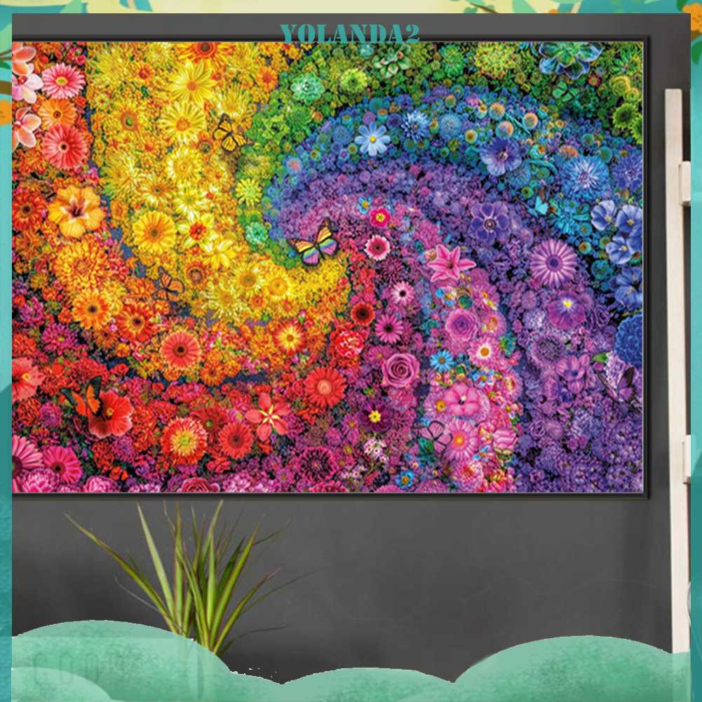 Tranh Đính Đá Kim Cương Toàn Bộ 5D DIY Hình Vẽ Hoa Trang Trí Nhà Cửa