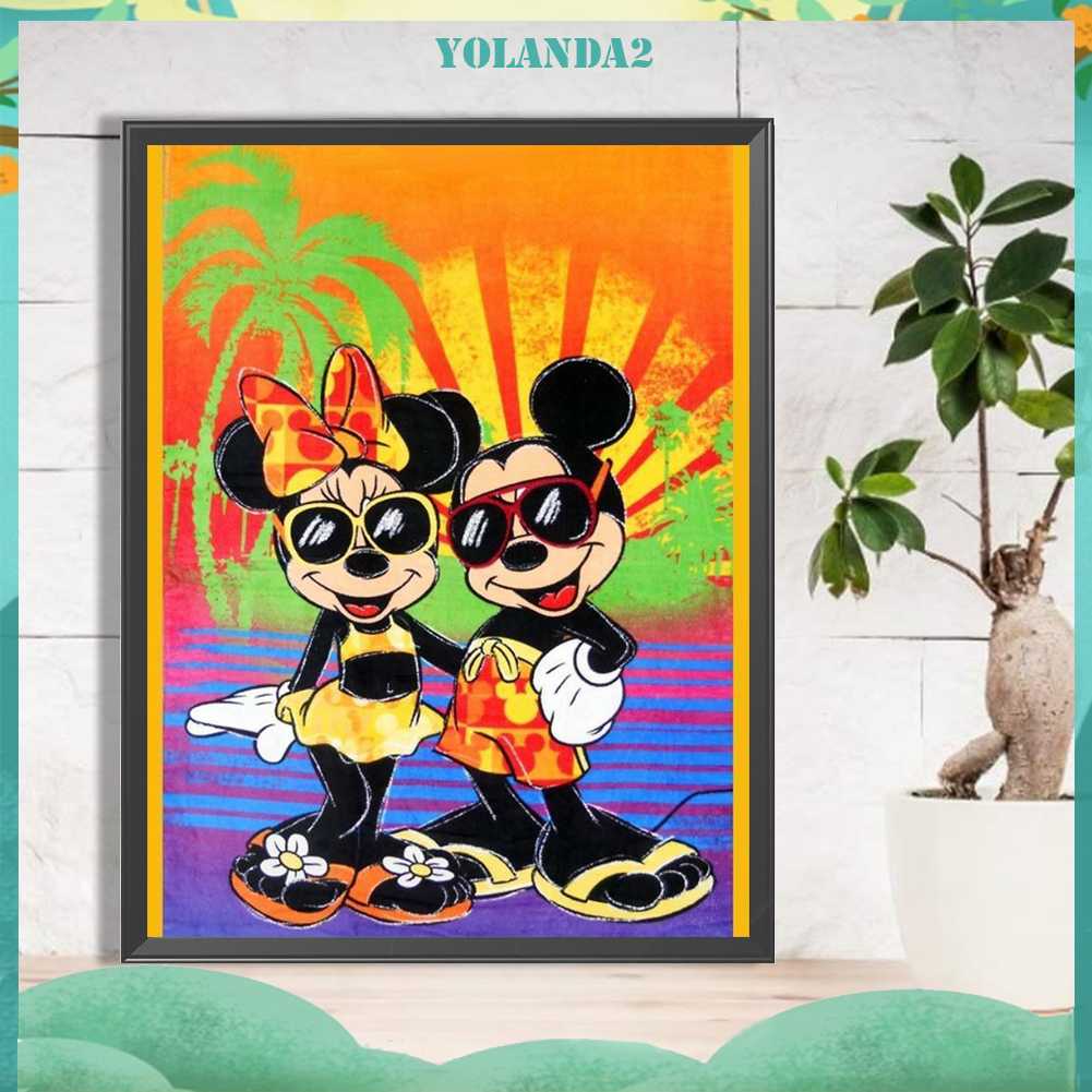 Tranh Đính Đá Kim Cương Toàn Bộ 5D DIY Hình Vẽ Chuột Mickey