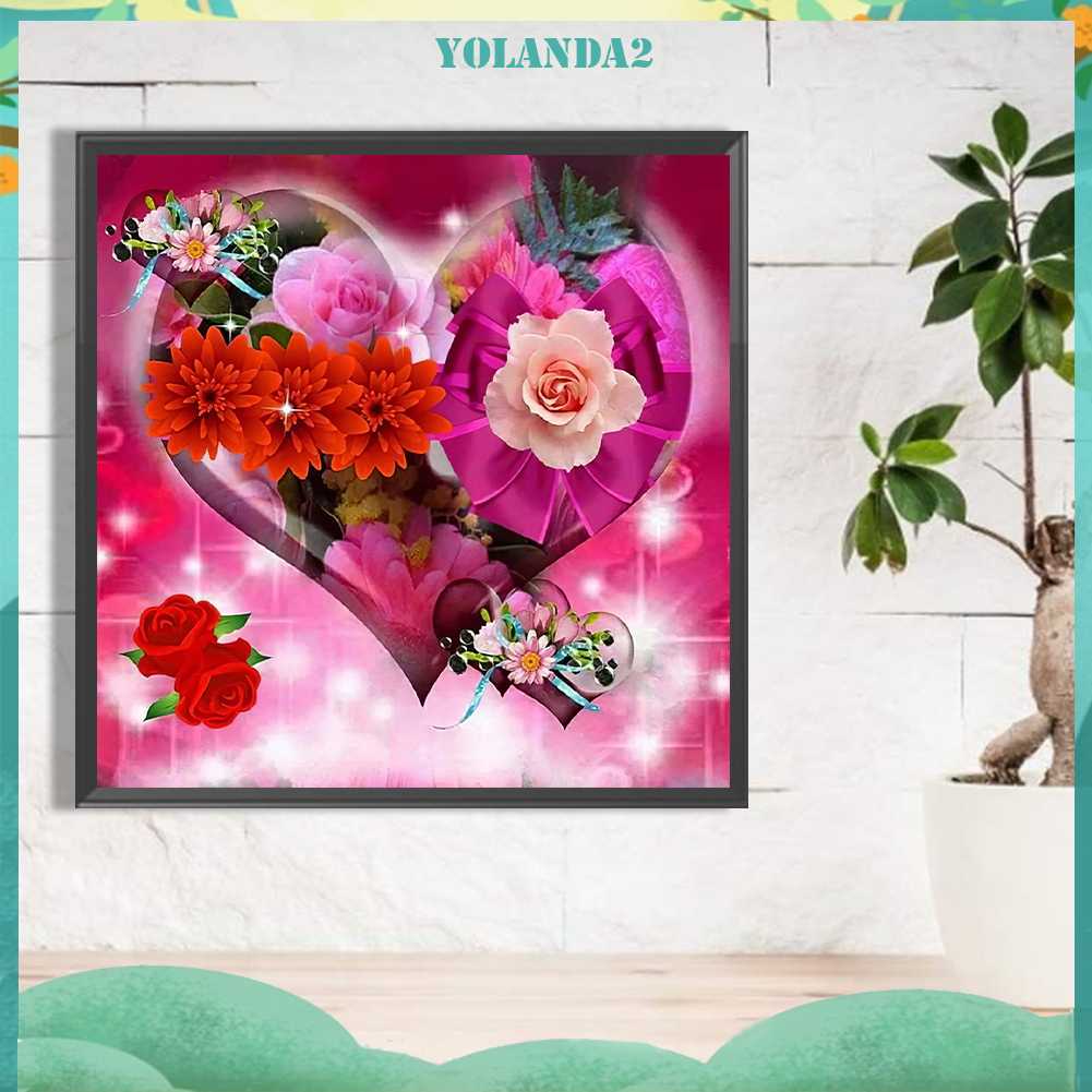 Tranh Đính Đá Kim Cương Toàn Bộ 5D DIY Hình Vẽ Hoa Trang Trí Nhà Cửa