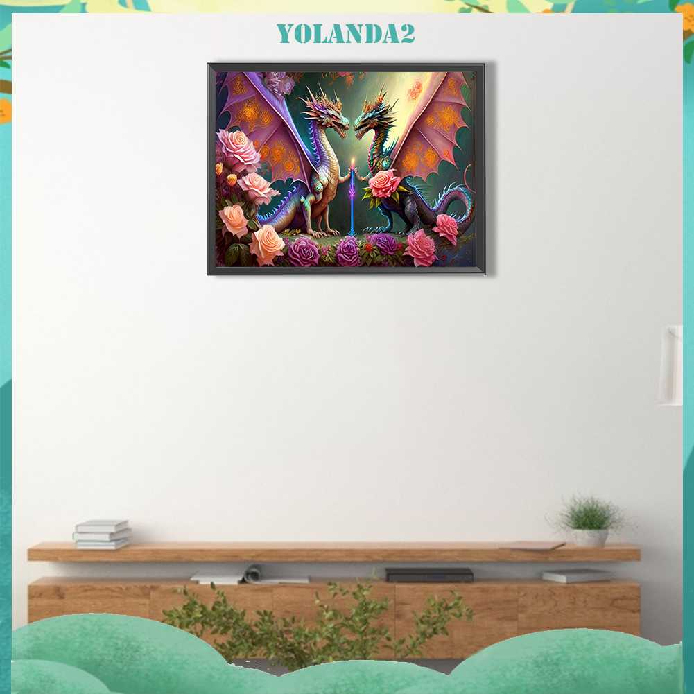 Tranh Đính Đá Kim Cương Toàn Bộ 5D DIY Hình Vẽ Khủng Long