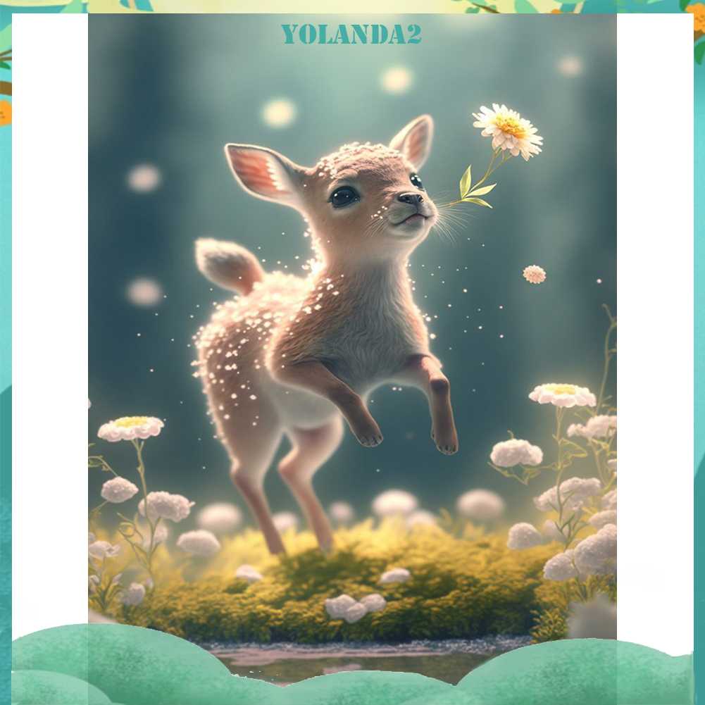 Tranh Đính Đá Kim Cương Toàn Bộ 5D DIY Hình Vẽ Con Hươu