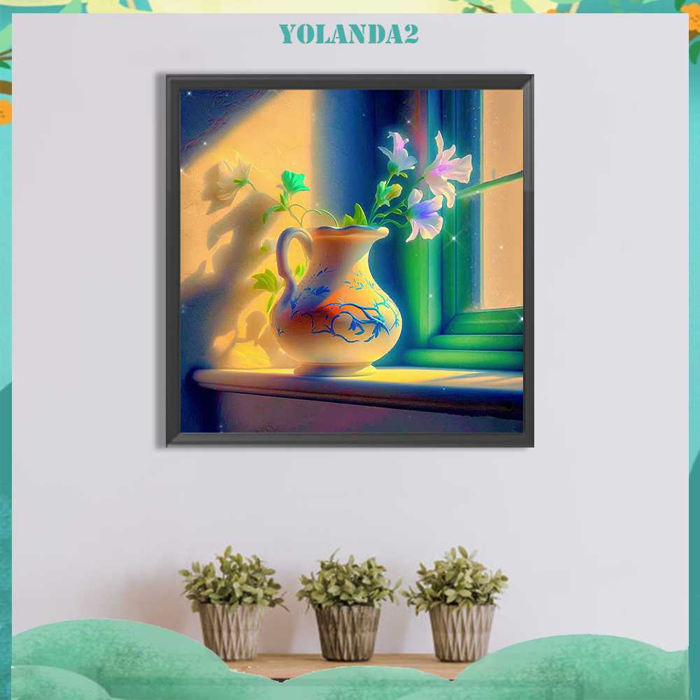 Tranh Đính Đá Kim Cương Toàn Bộ 5D DIY Hình Vẽ Hoa Trang Trí Nhà Cửa