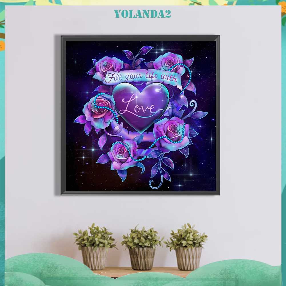 Tranh Đính Đá Kim Cương Toàn Bộ 5D DIY Hình Vẽ Hoa Hồng