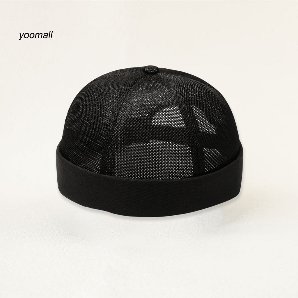 Yo / Mũ Lưỡi Trai Phối Lưới Rỗng Thoáng Khí Màu Trơn Trang Trí Lỗ Đuôi Ngựa Hip Hop Unisex