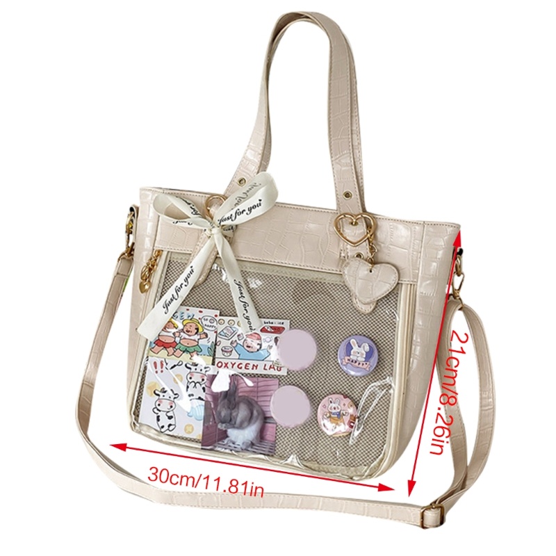 Túi Xách Đeo Dưới Cánh Tay Bằng PU Trong Suốt Phong Cách Nhật Bản