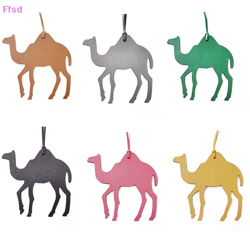 {Ffsd} Móc Khóa Da Màu Trơn Mặt Hình Lạc Đà Thời Trang