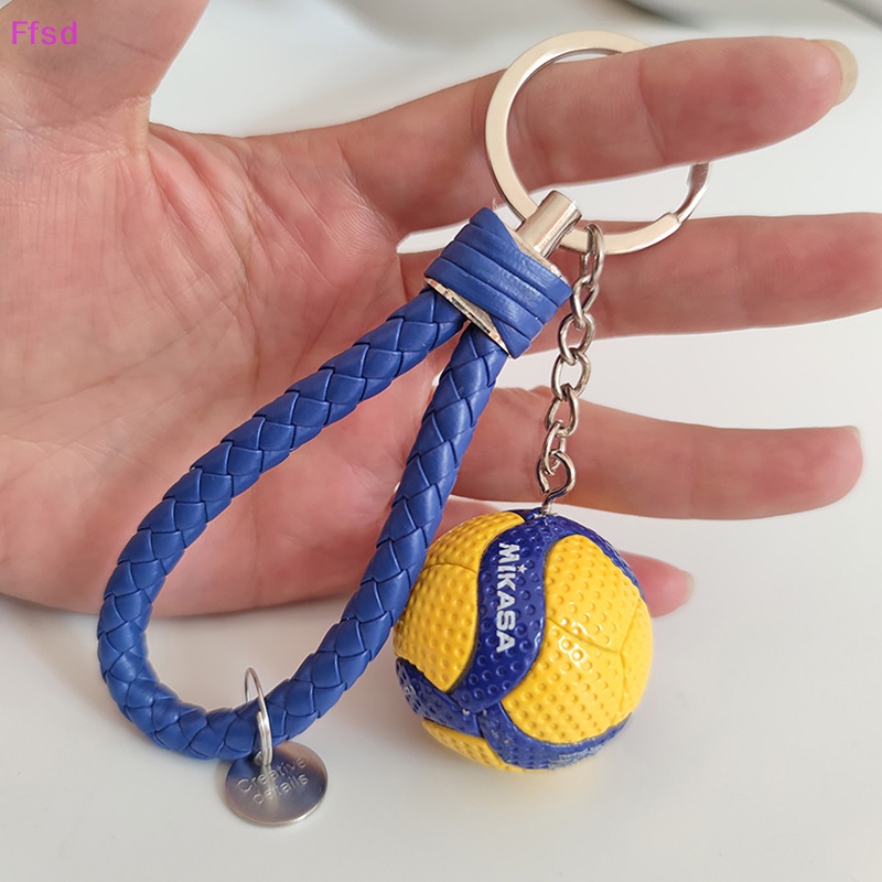 1 Móc Khóa Bóng Chuyền Da Mini Có Dây Đeo Túi Đồ Chơi