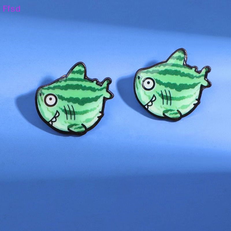 Ghim Cài Áo Hình Dưa Hấu Và Cá Mập Hoạt Hình Dễ Thương