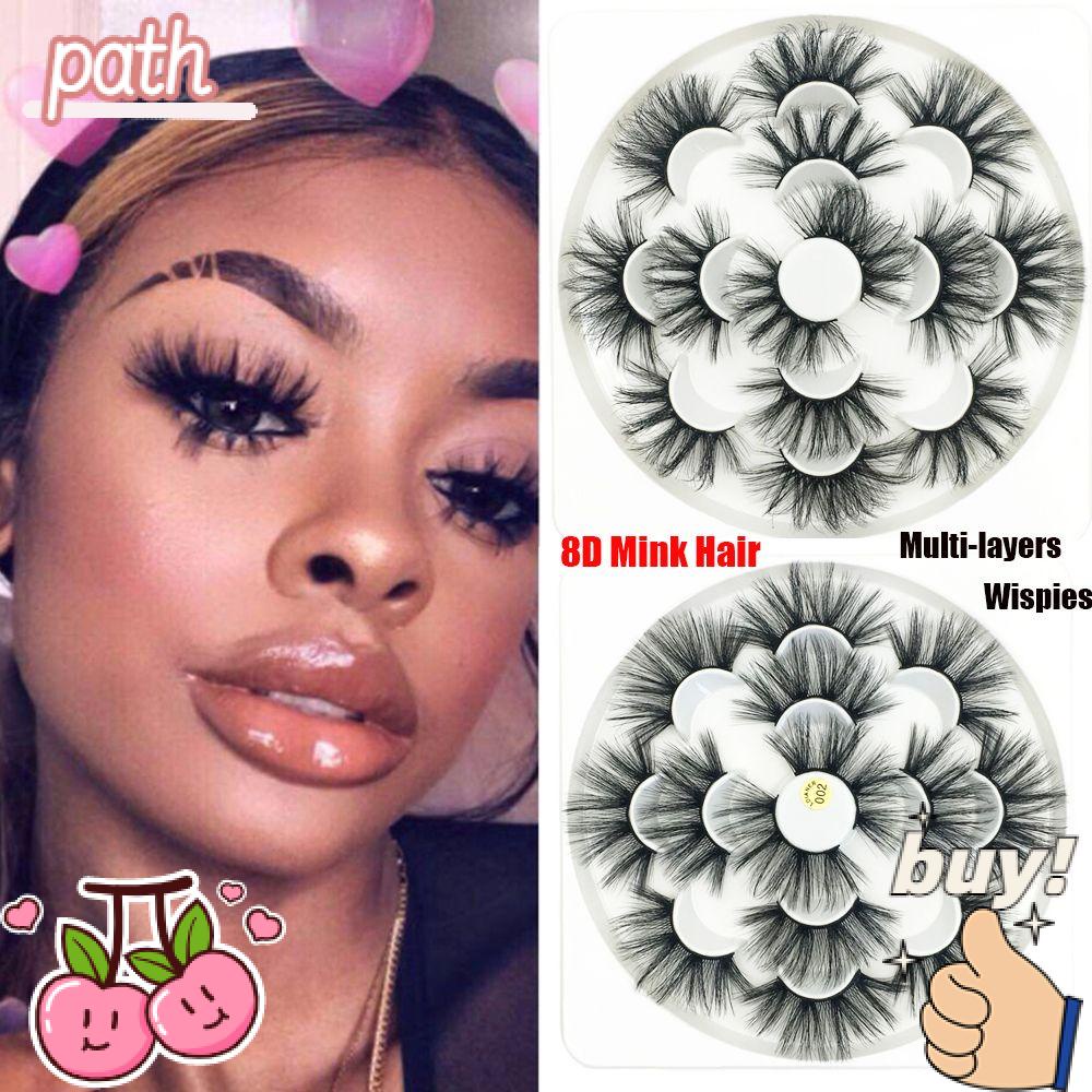 Set 7 Cặp Lông Mi Giả SKONHED 25mm Handmade Không Làm Nặng Lông Mi