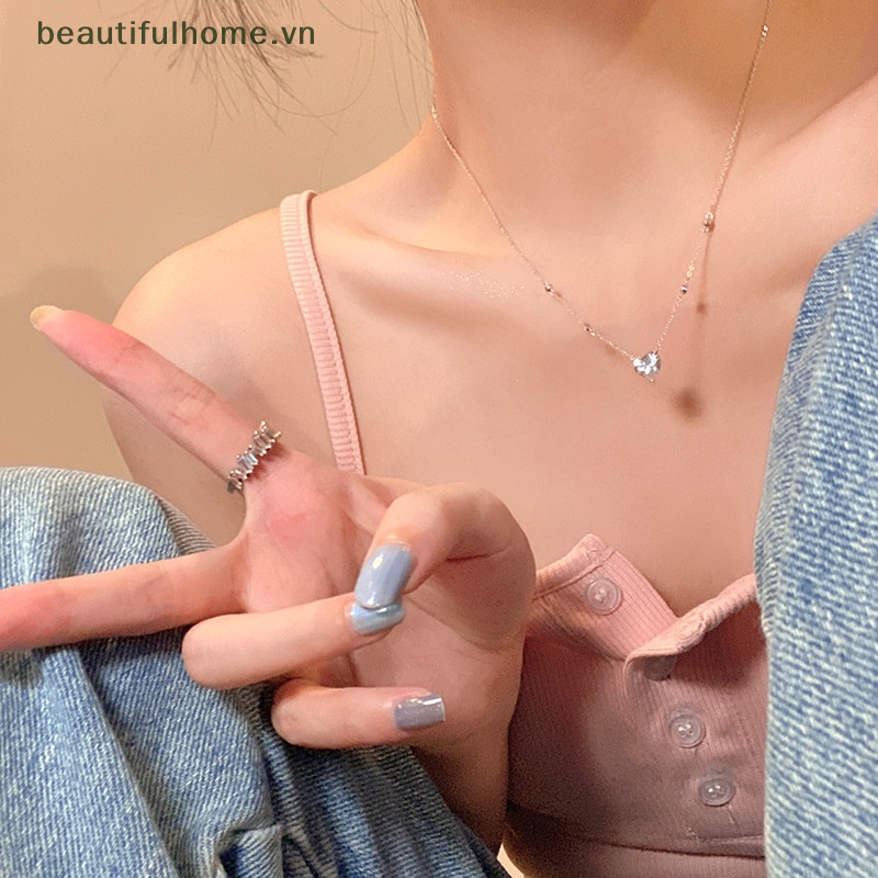Vòng cổ Mặt Trái Tim Đính Đá Zircon Thời Trang Cho Nữ