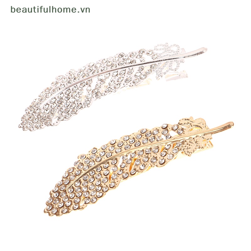 Kẹp Tóc Đính Pha Lê Màu Vàng / Bạc Thời Trang Cho Nữ