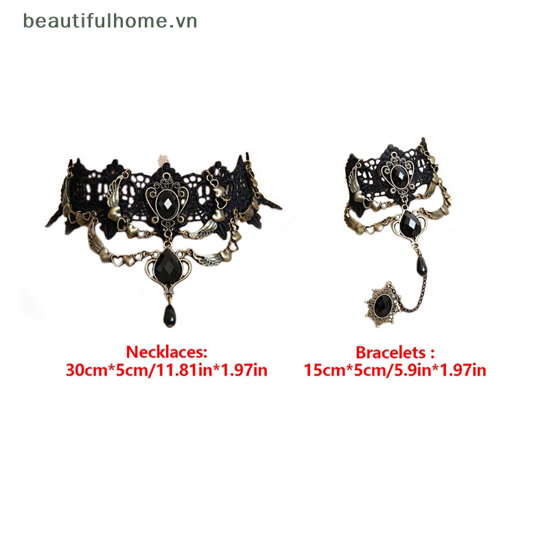 [Đẹphome] Vòng Cổ Choker Ren Pha Lê Đen Quyến Rũ Phong Cách Gothic