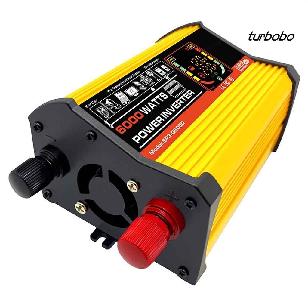 Bộ Chuyển Đổi Nguồn Điện 6000W DC12V Sang AC220V / 110V Với Màn Hình LCD Thông Minh Cho Xe Hơi