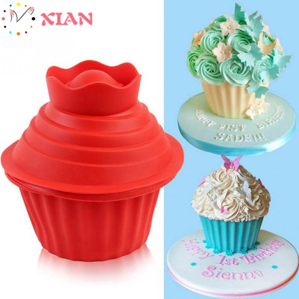 Bộ 3 Khuôn Silicone Làm Bánh Mousse / Cupcake Kích Thước Lớn DIY