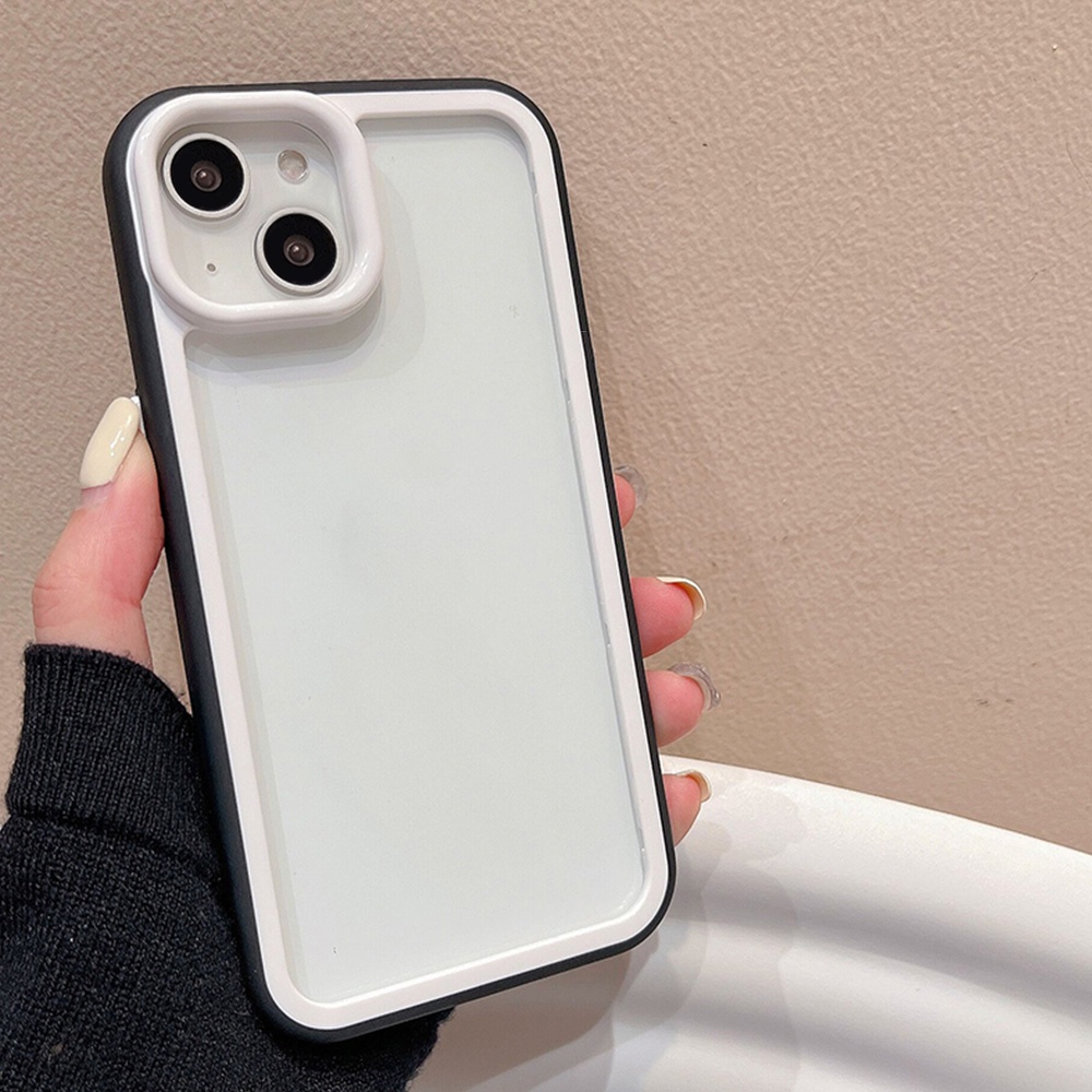 Ốp Điện Thoại TPU Mềm Chống Dấu Vân Tay Màu Tương Phản Cho IPhone 11 14 13 12 Pro Max