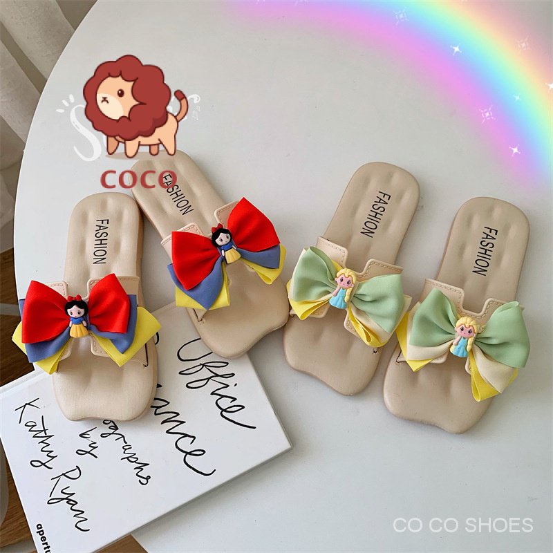Giày Sandal Công Chúa Đế Mềm Chống Trượt Đính Nơ Dễ Thương Cho Bé Gái