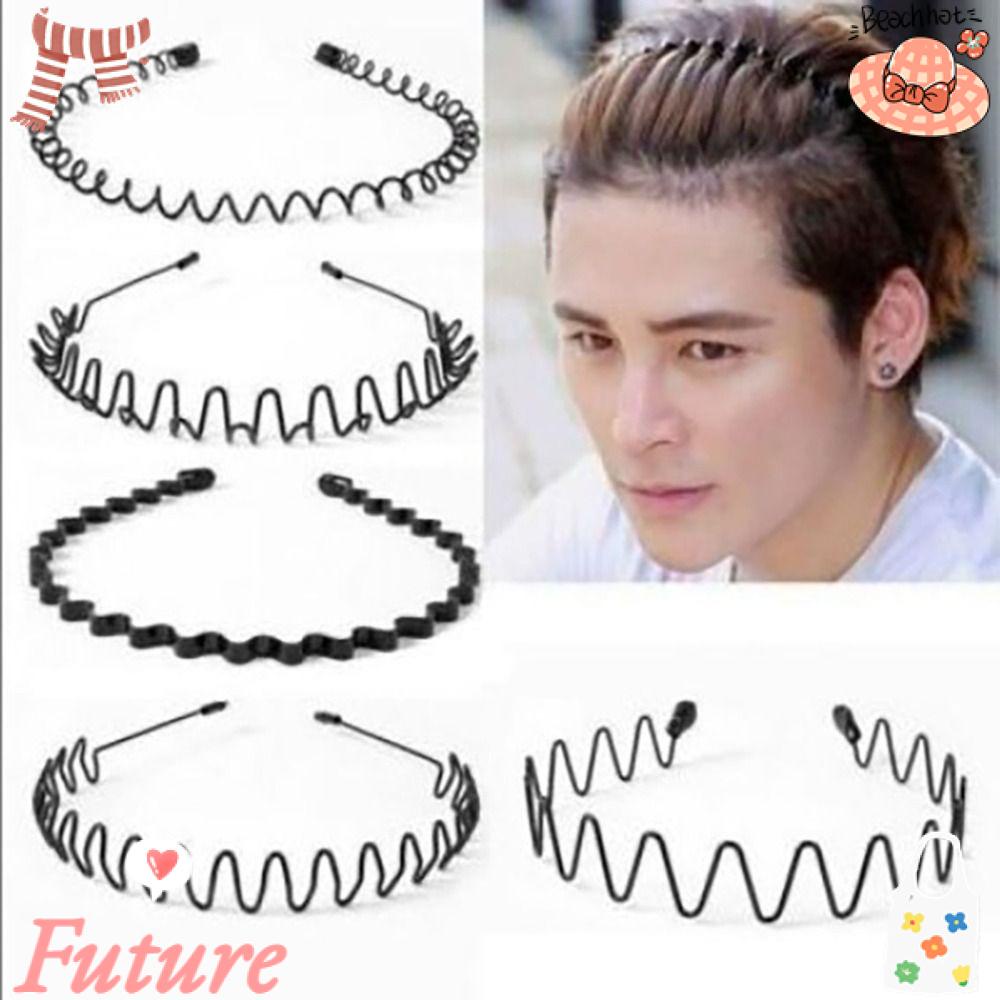 Set 3 / 5 / 6 / 10 Băng Đô Cài Tóc Đen Gợn Sóng Phong Cách Alice Thời Trang Mới Unisex