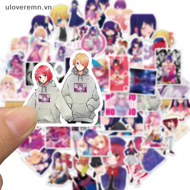 Bộ 50 Miếng Dán Hoạt Hình Oshi no Ko Trang Trí Laptop / Xe Hơi / Ván Trượt / Xe Đạp