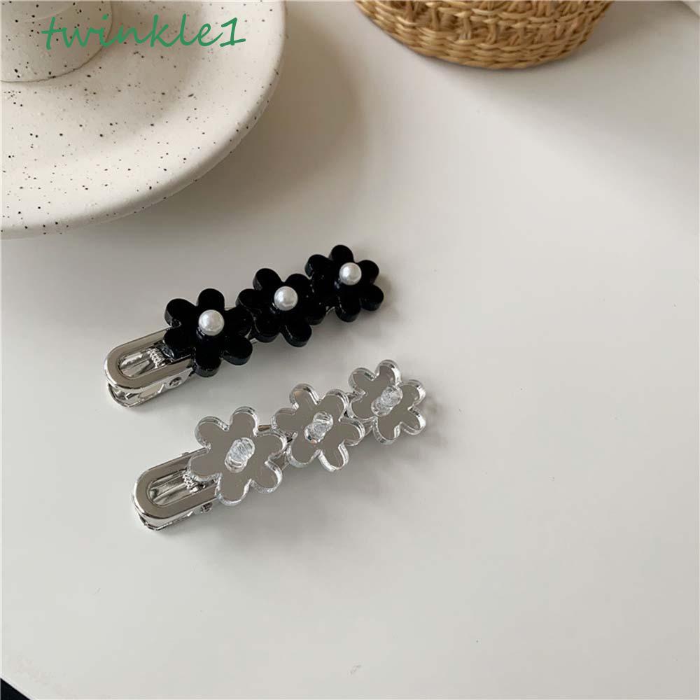 Kẹp Tóc Trong Suốt Đính Hoa Lấp Lánh Dễ Thương Cho Nữ