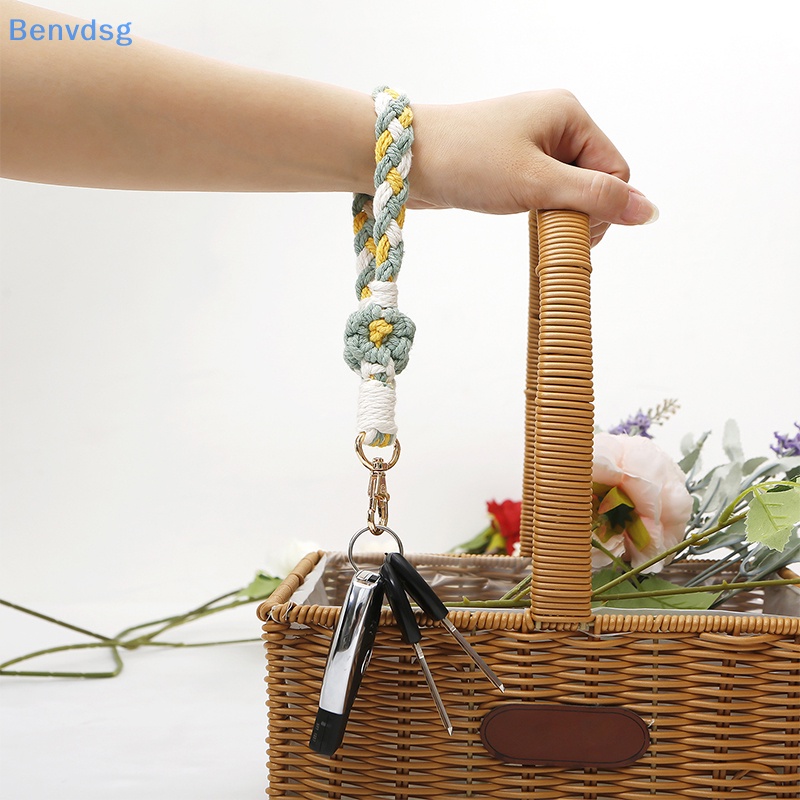 Benvdsg &gt; Móc Chìa Khóa Dệt Thủ Công DIY Hình Hoa Cúc Nhỏ Phong Cách Vintage Thời Trang Sáng Tạo