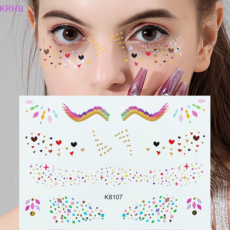 Set 4 Cặp Nhãn Dán Trang Trí Mắt Họa Tiết Ren Dễ Thương Mới