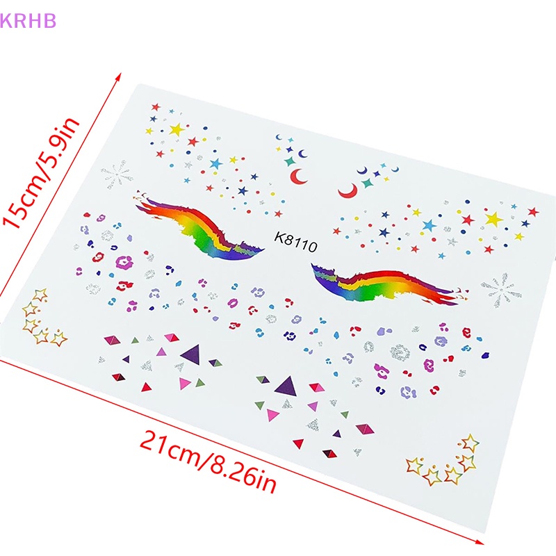 Set 4 Cặp Nhãn Dán Trang Trí Mắt Họa Tiết Ren Dễ Thương Mới