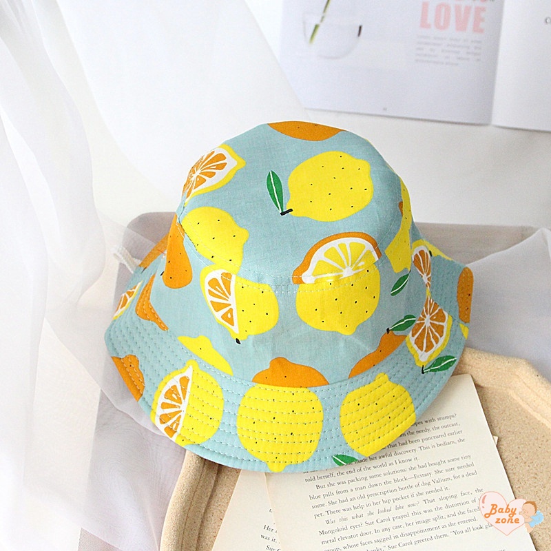 Nón Bucket In Họa Tiết Trái Cây Hoạt Hình Dễ Thương Thời Trang Mùa Hè Cho Bé Trai Và Gái