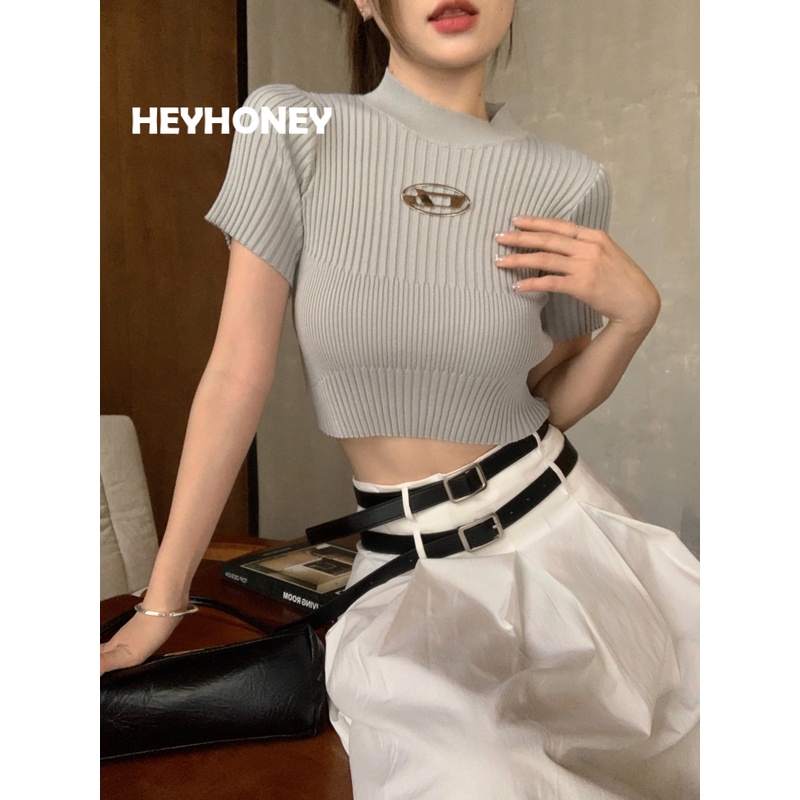 HEYHONEY Áo phông Áo Thun áo croptop Thời Trang Nữ A29J1NN