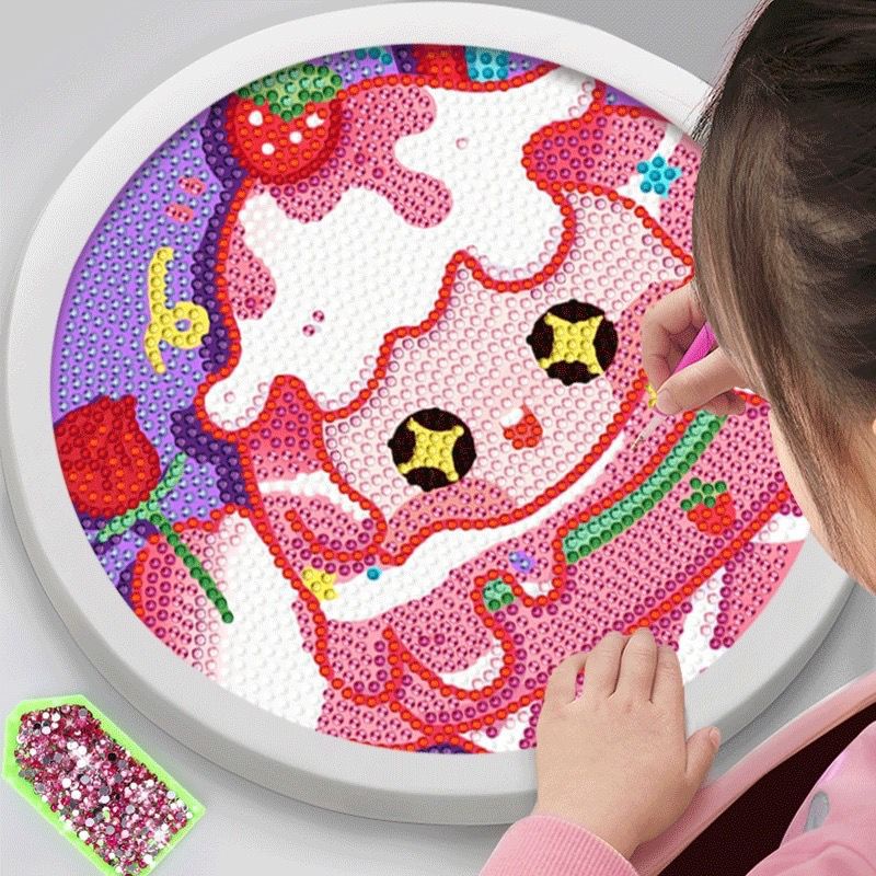 Bộ Tranh Đính Đá 18cm Tự Làm Họa Tiết Hoạt Hình Dễ Thương Cho Bé