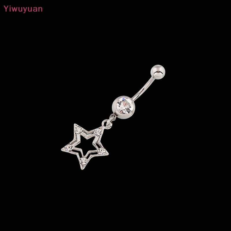 Khuyên Rốn Bằng Thép Không Gỉ Đính Đá Hình Ngôi Sao Thời Trang Mới