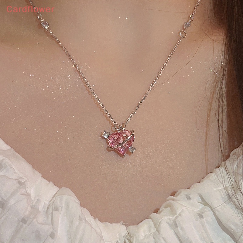 Vòng cổ Mặt Trái Tim Đính Đá Zircon Màu Hồng Mới