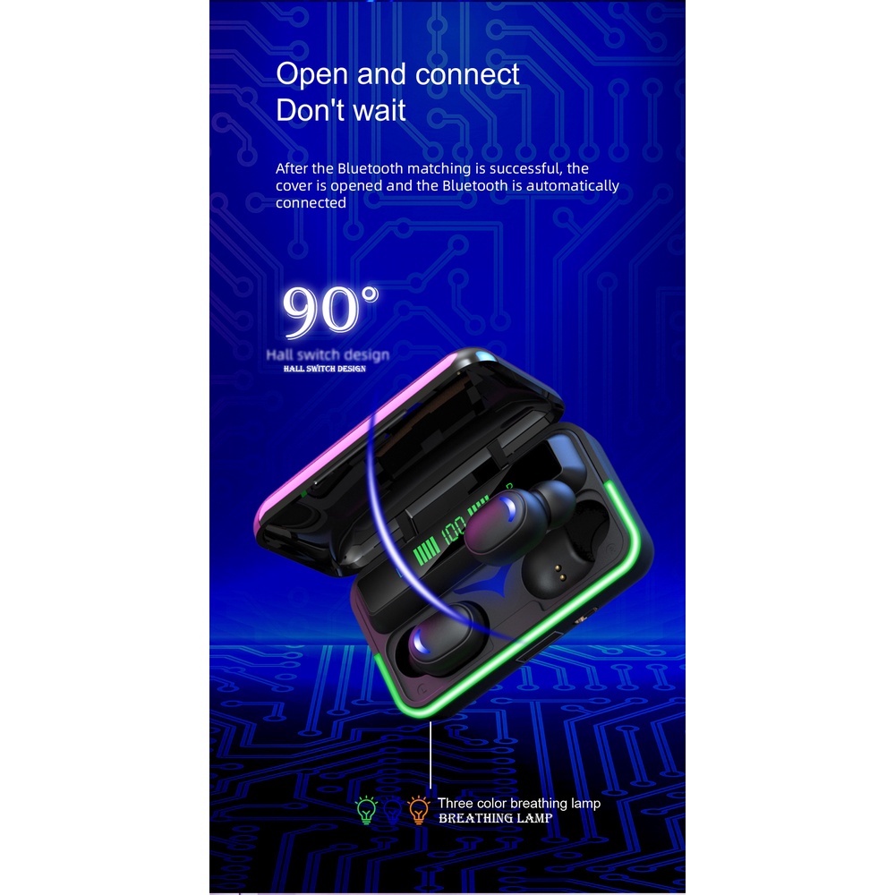 Tai Nghe Nhét Tai Thể Thao Không Dây 9D Bluetooth V5.1 E10 TWS Mini Cho Điện Thoại Di Động PK F9 MWGD