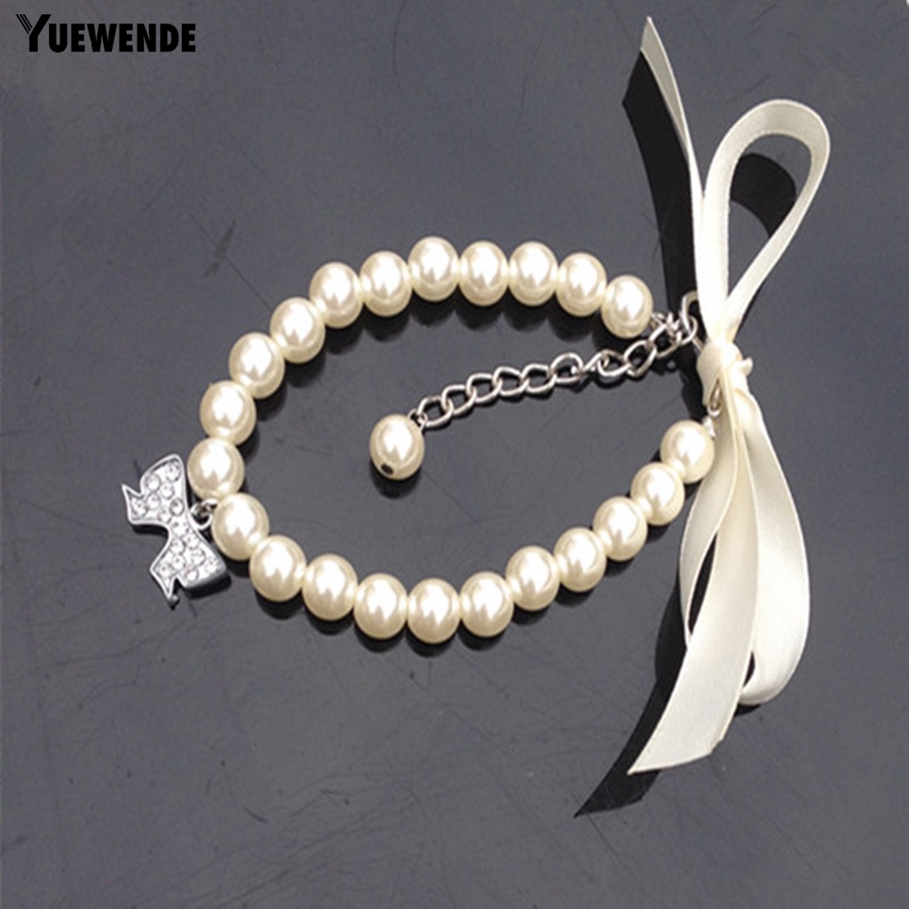 Vòng Cổ Đính Đá Và Ngọc Trai Nhân Tạo Thời Trang Dành Cho Thú Cưng