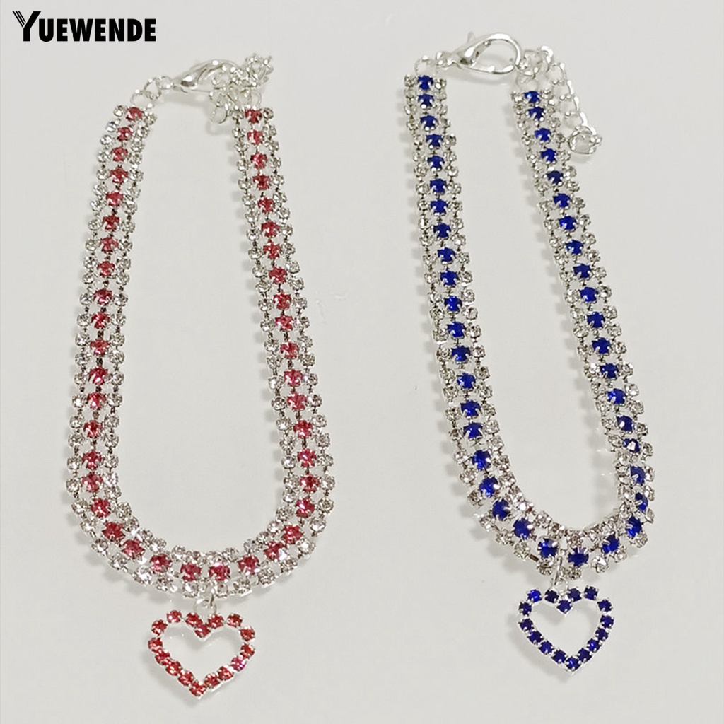 Vòng Cổ Hình Trái Tim Đính Đá Thời Trang Cho Thú Cưng