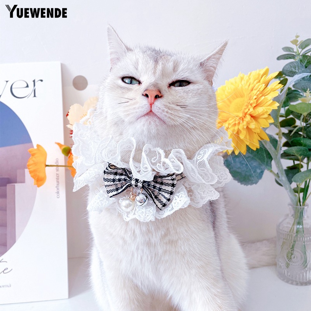 Yq.e Khăn Choàng Cổ Viền Ren Thoáng Khí Nhiều Màu Sắc Cho Thú Cưng