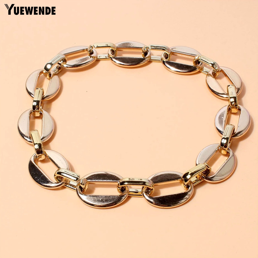 Yq.e Vòng Cổ Kim Loại Dạng Xích Hình Học Màu Vàng Kim Cho Thú Cưng Bull Pháp