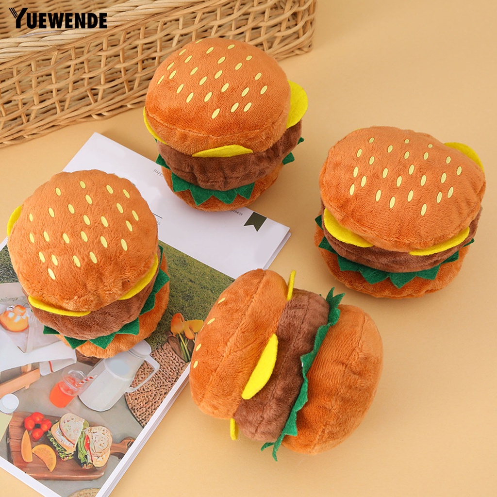Đồ Chơi Nhồi Bông Hình Hamburger Tích Hợp Âm Thanh Vui Nhộn Dễ Thương Cho Cún Cưng