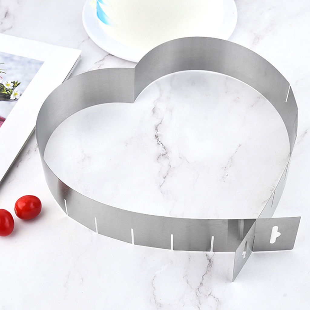 Khuôn Làm Bánh Nhiều Tầng Hình Trái Tim Bằng Thép Không Gỉ Có Thể Điều Chỉnh Mới