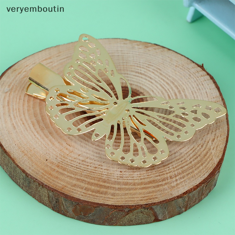 Bộ 2 Kẹp Tóc Kim Loại Hình Bươm Bướm Thời Trang Dành Cho Nữ