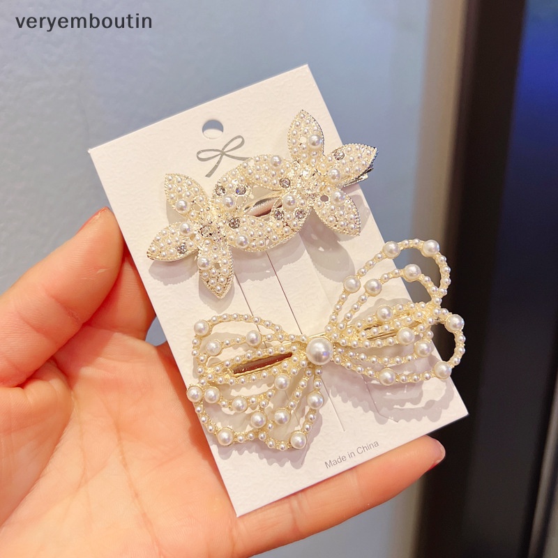 Kẹp Tóc Hình Hoa Và Bướm Đính Ngọc Trai Nhân Tạo Thời Trang Cho Nữ