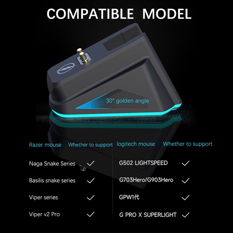 Đế Sạc Không Dây Chuyên Dụng Cho Chuột Logitech G502 G703 G903 G Pro X GPW