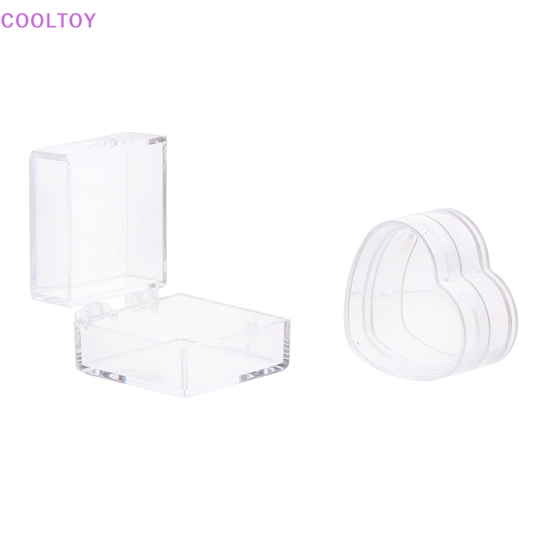 Cooltoy Bộ 2 Hộp Đựng Trang Sức Hình Vuông / Trái Tim Mini Trang Trí Nhà Búp Bê