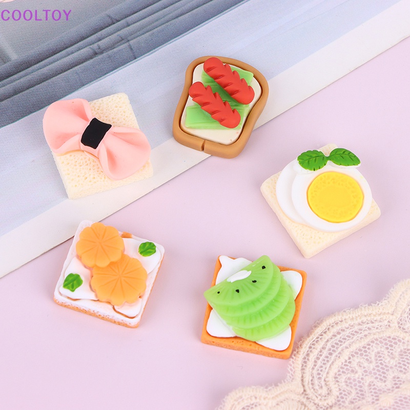 Set 5 Mô Hình Bánh Mì Sandwich / Kem / Tráng Miệng Mini Trang Trí Nhà Búp Bê DIY