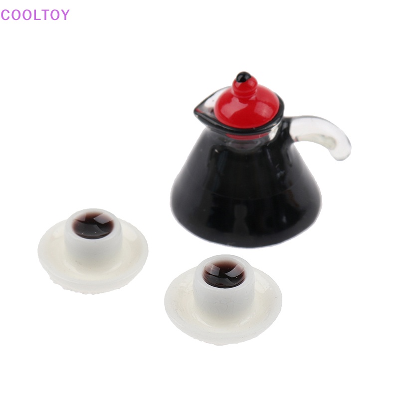 Cooltoy Bộ Ấm Tách Uống Cà Phê Bánh Macaroon Bằng Gốm Trang Trí Nhà Búp Bê