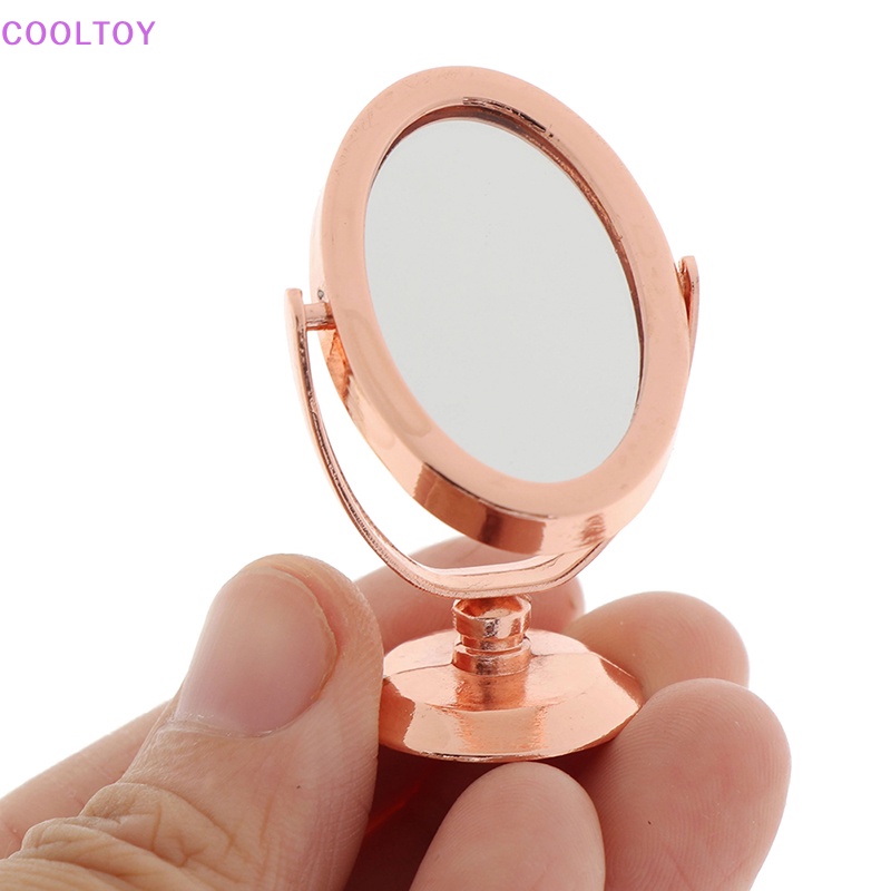 Gương Kim Loại Mạ Vàng Hồng / Bạc Trang Trí Nhà Búp Bê 1 / 12