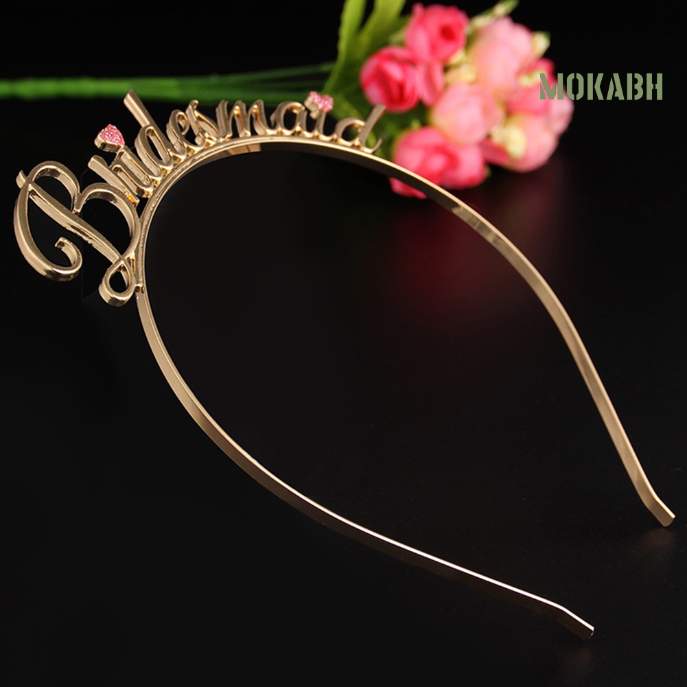 Băng Đô Cài Tóc Hình Trái Tim In Chữ Thời Trang Cho Phù Dâu