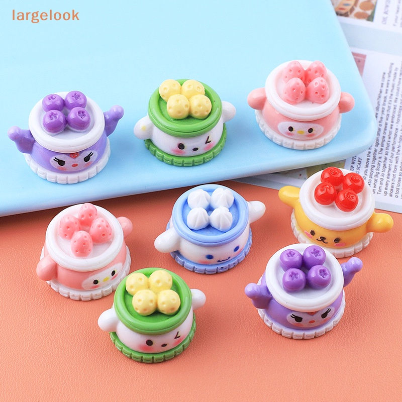 Set 2 Kẹp Tóc Hình Bánh Kem / Trái Cây / Động Vật 3D DIY Bằng Nhựa Resin Dành Cho Tủ Lạnh / Điện Thoại